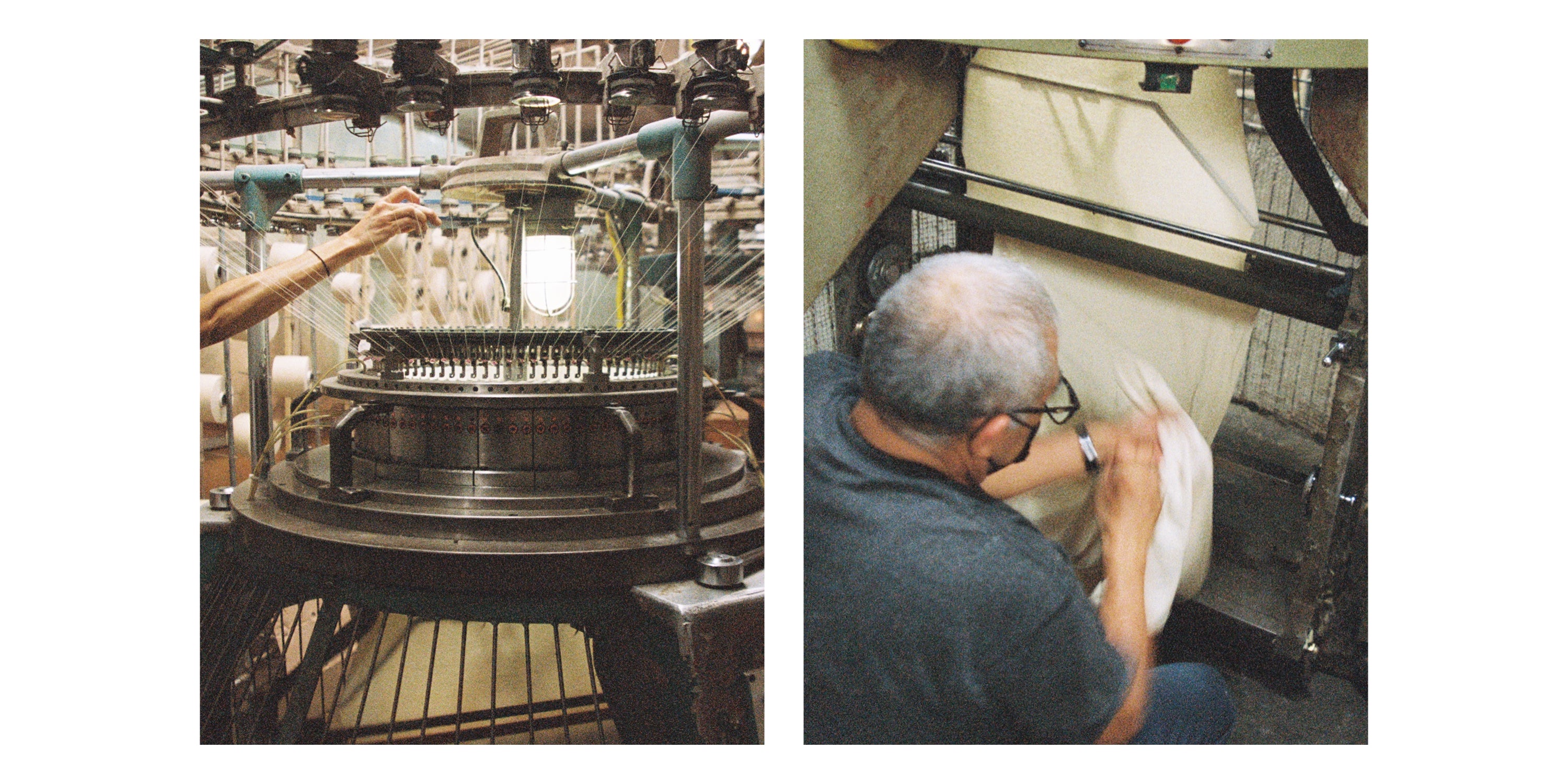 worker sewing together our raw cotton