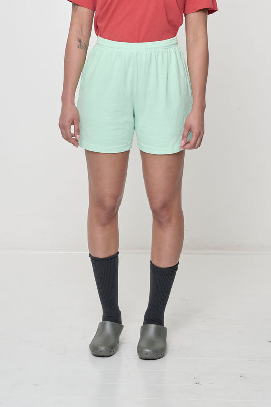 Everyday Shorts in Sea Glass on model