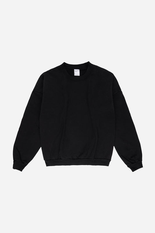 Flat lay front view of Black Trash Crewneck