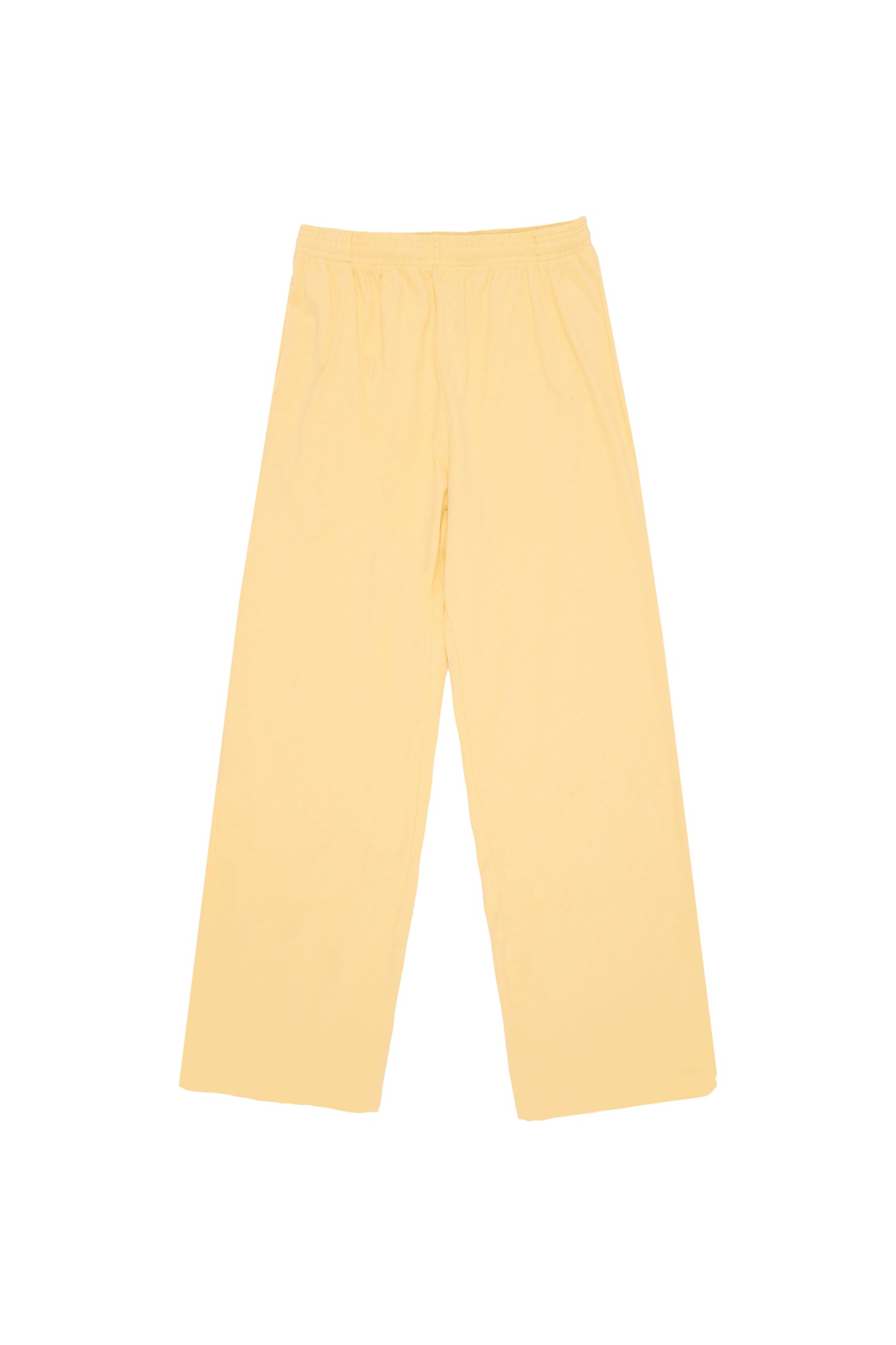Flat lay shows the full length and straight leg of the relaxed-fit design.