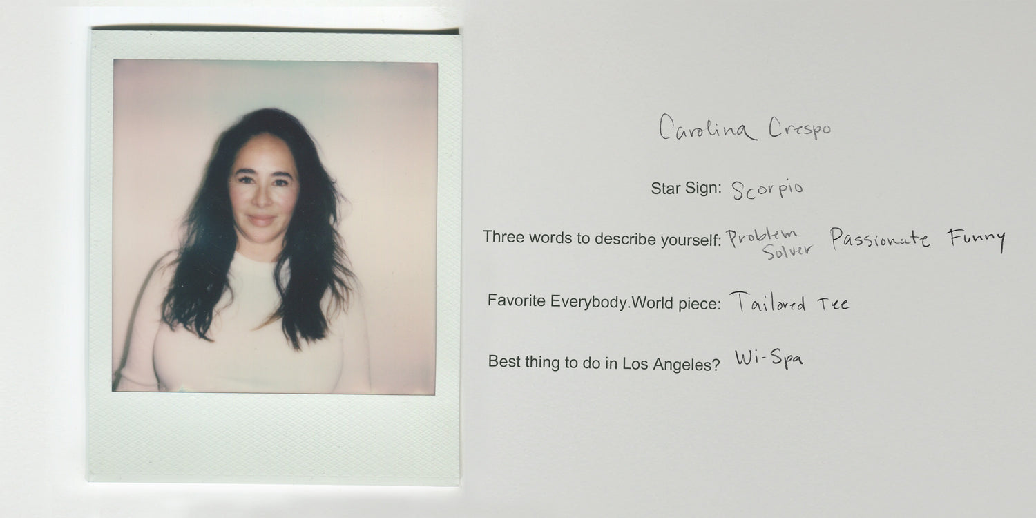 Carolina is a Scorpio. Problem solver, passionate, funny. Favorite E.W piece is the Tailored Tee.