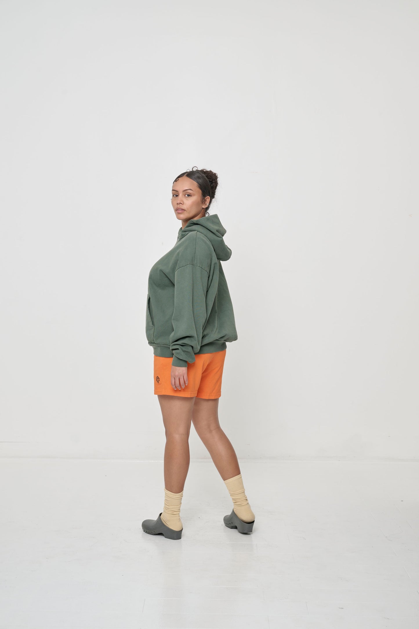Everyday Shorts in Persimmon on model