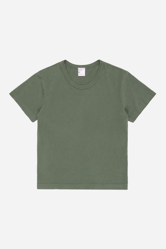 Flat lay showing slim rectangular body and sleeves.