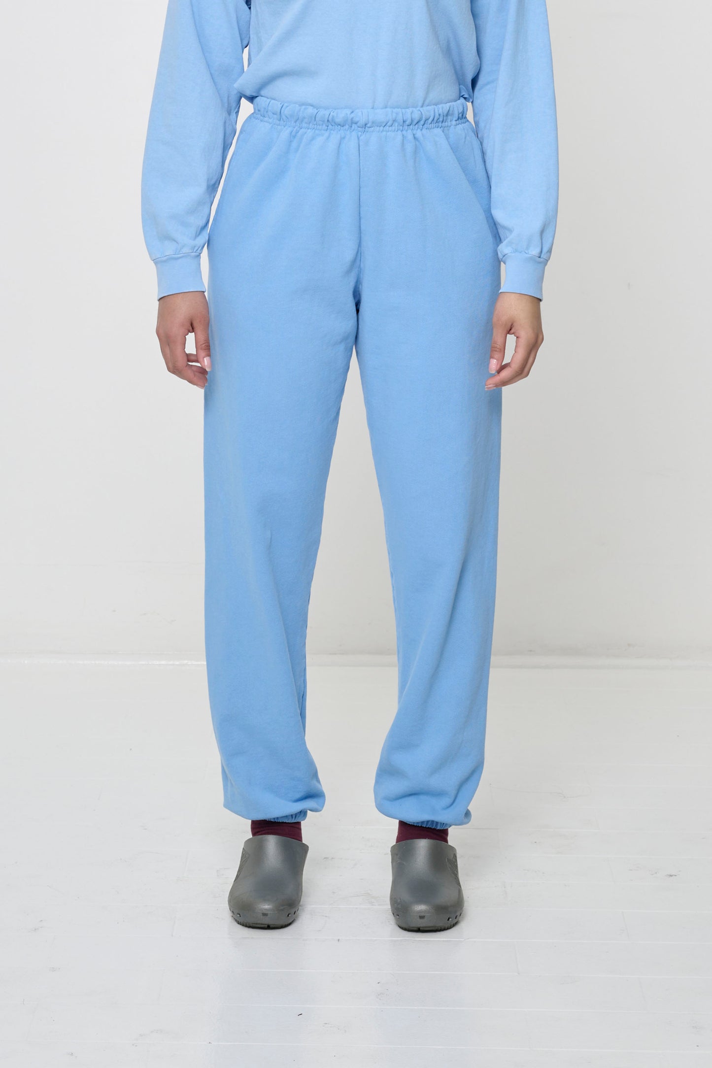 Trash Sweatpants in Cielo on model