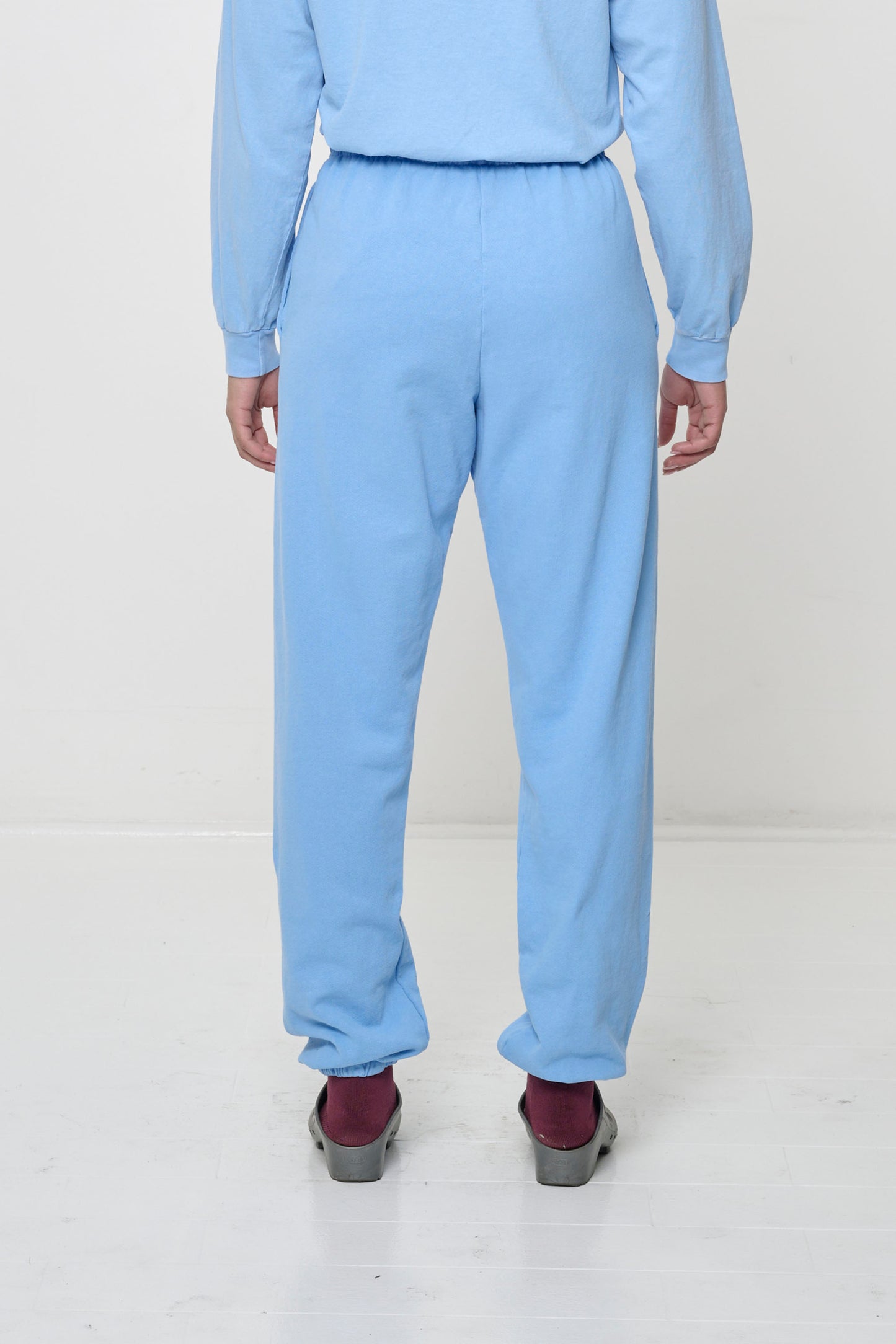 Trash Sweatpants in Cielo on model